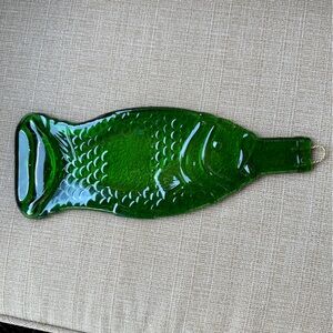 Green Glass Bottle Gourmet Fish Platter  Handcrafted By Rena Ellinas.